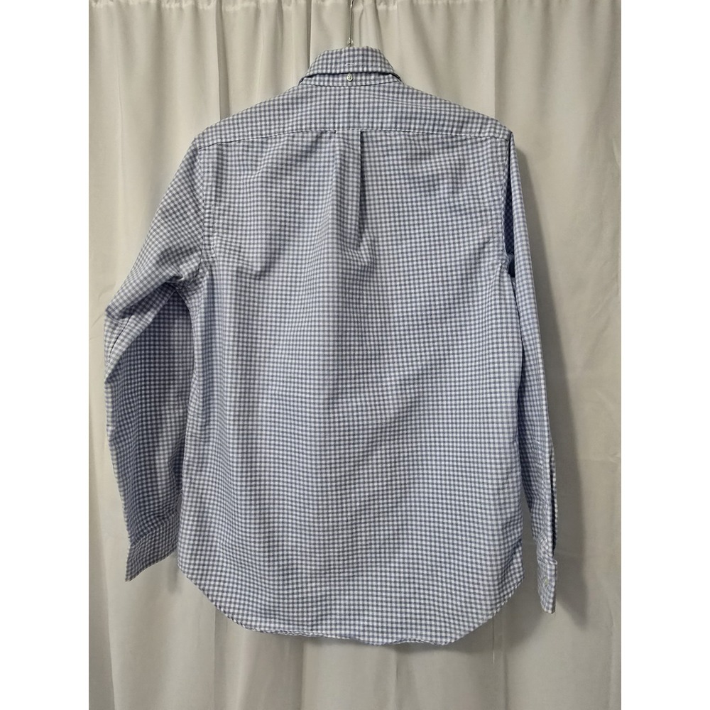 Ralph Lauren Shirt Mens Medium Blue White Gingham Check Classic Fit Button Down - Picture 3 of 6
